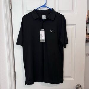 Callaway Opti Dri Performance Golf Polo Shirt Short Sleeve Mens Size M Black NEW